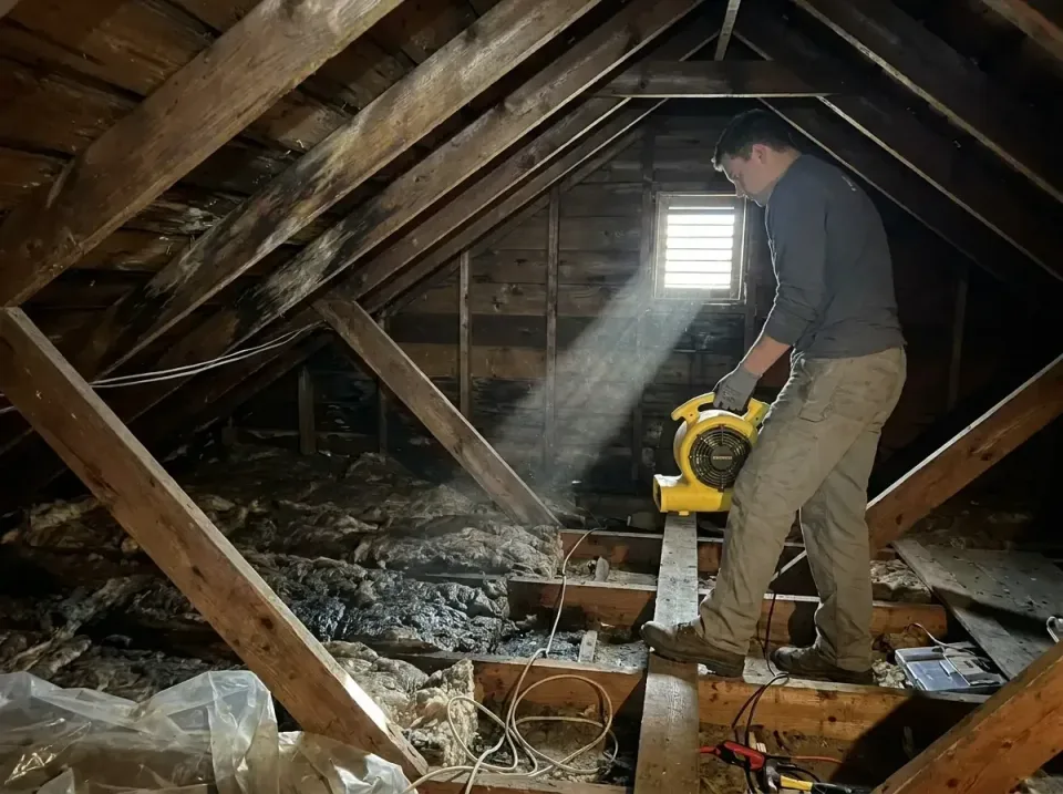 attic-water-damage-drying-proc-007 — frequently asked questions, Emergency Water Extraction & 24/7 Flood Response in Vermill…
